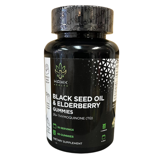 Hawk Health Black Seed Oil and Elderberry gummies